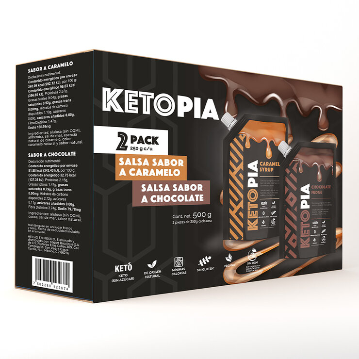Ketopia Salsas Sabor Caramelo y Chocolate 2pzas 250 g — Imagen 4 de 4