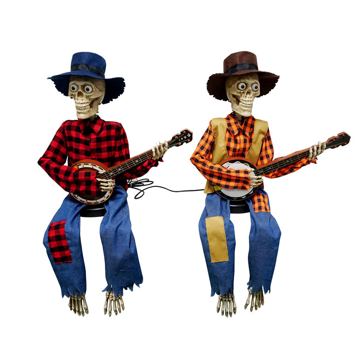 Juego de 2 Esqueletos Animados con Banjo — Imagen 2 de 4
