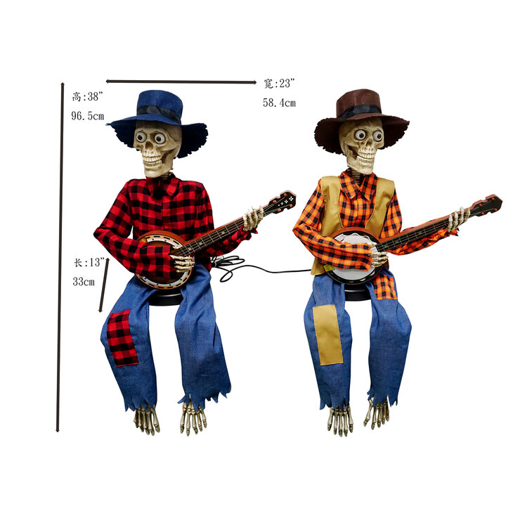 Juego de 2 Esqueletos Animados con Banjo — Imagen 4 de 4