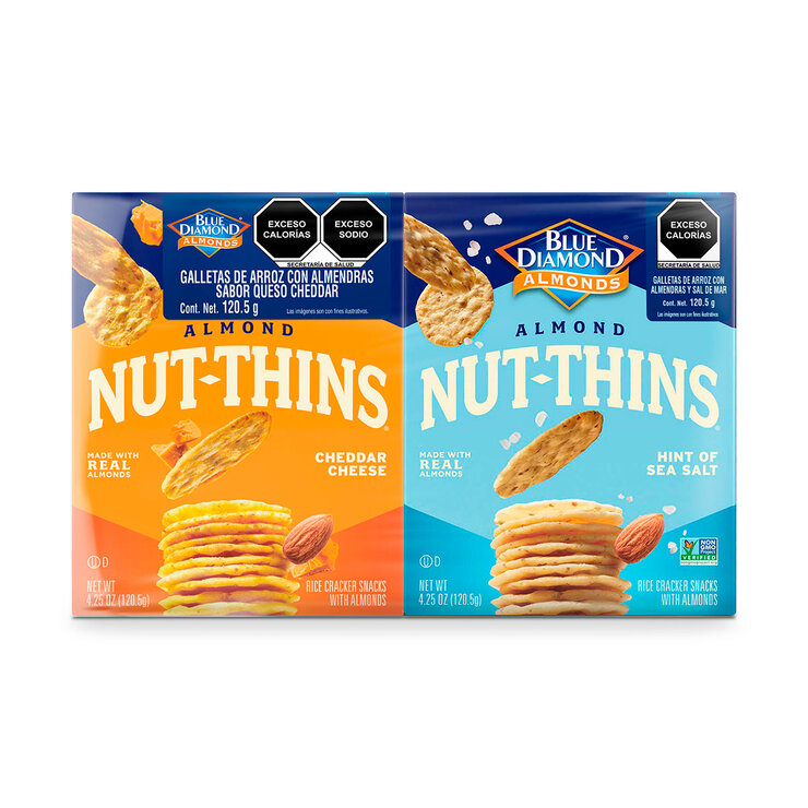 Galletas de Arroz con Almendras Sabor Queso Cheddar y Sal de Mar 241 g