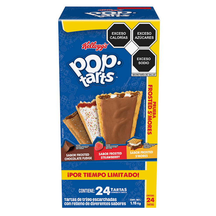 Pop Tarts Tartas de Trigo Escarchadas con Relleno de Diferentes Sabores 24 pzas de 96 g — Imagen 1 de 3