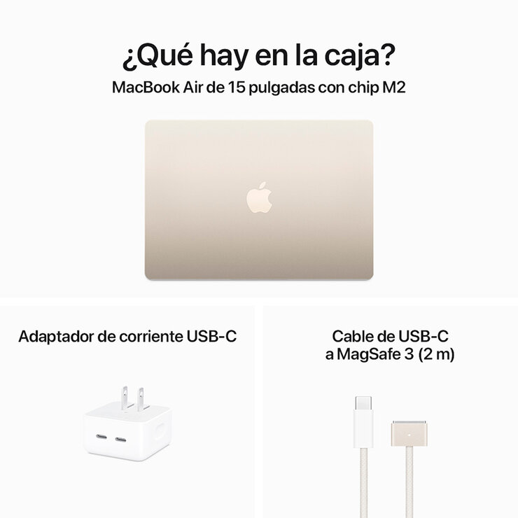 Apple MacBook Air 15" Chip M2 512 GB Blanco Estelar   — Imagen 2 de 4