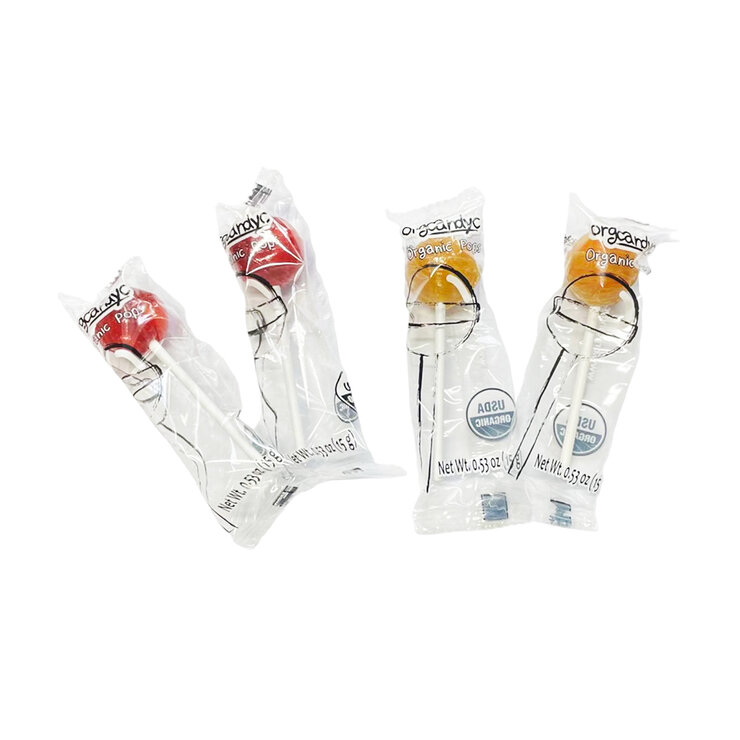 Orgcandyc Paletas Orgánicas Rellenas de Caramelo Suave Cereza y Piña 35 pzas de 15 g — Imagen 3 de 3