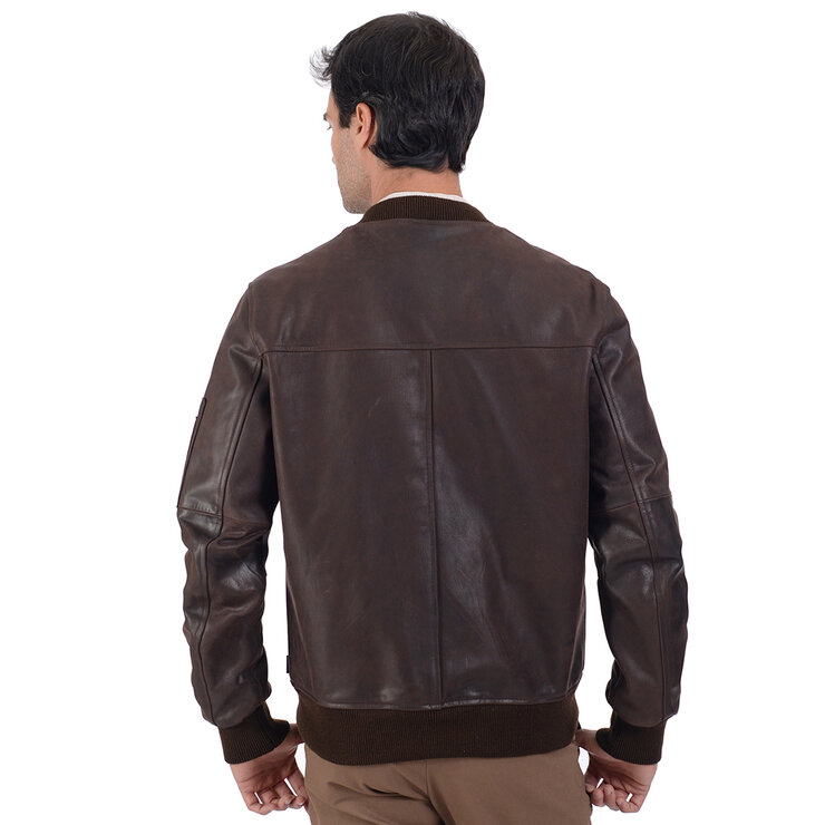 Perry Ellis, Chamarra de Piel para Caballero, Color Café Oscuro, Varias Tallas — Imagen 2 de 2