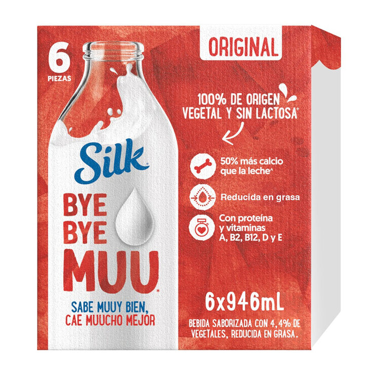 Silk Bye Bye Muu Original Bebida Vegetal 6 pzas de 946 ml — Imagen 1 de 4