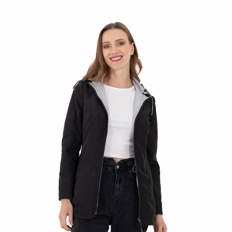 Shyla, Gabardina Doble Vista para Dama Color Gris/Negro, Varias Tallas — Imagen 3 de 3