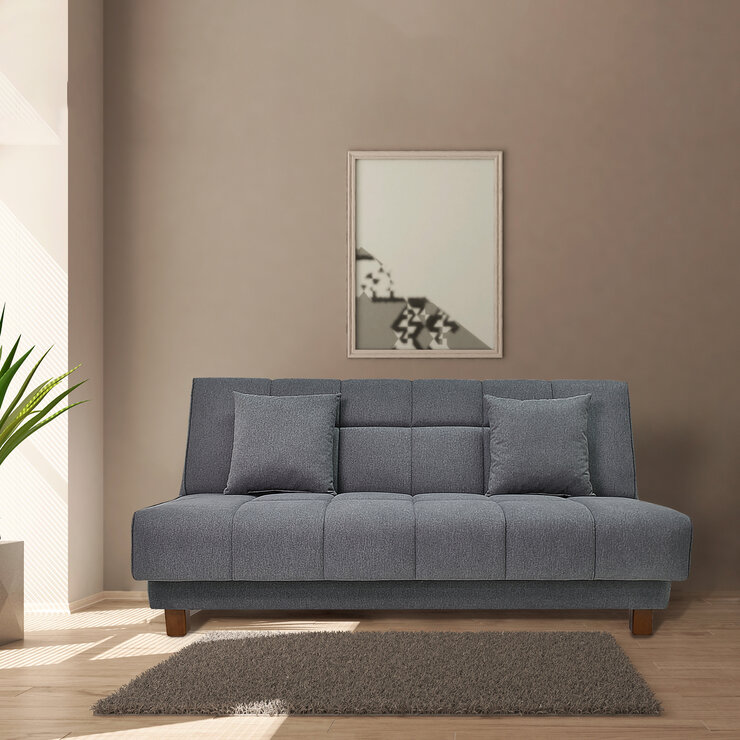 Violanti, Sofa Cama de 3 Plazas Sin Brazo, Color Gris — Imagen 1 de 4