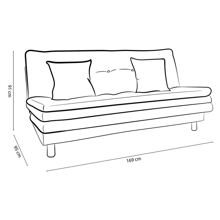 Violanti, Sofá Cama de 3 Plazas, Color Gris — Imagen 2 de 4