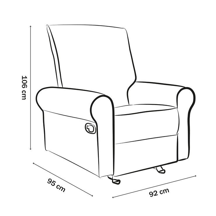 Violanti, Sillón Reclinable Mecedora, Color Gris — Imagen 3 de 4