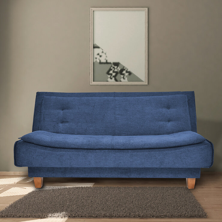 Violanti, Sofa Cama de 3 Plazas Sin Brazo, Color Azul — Imagen 1 de 4