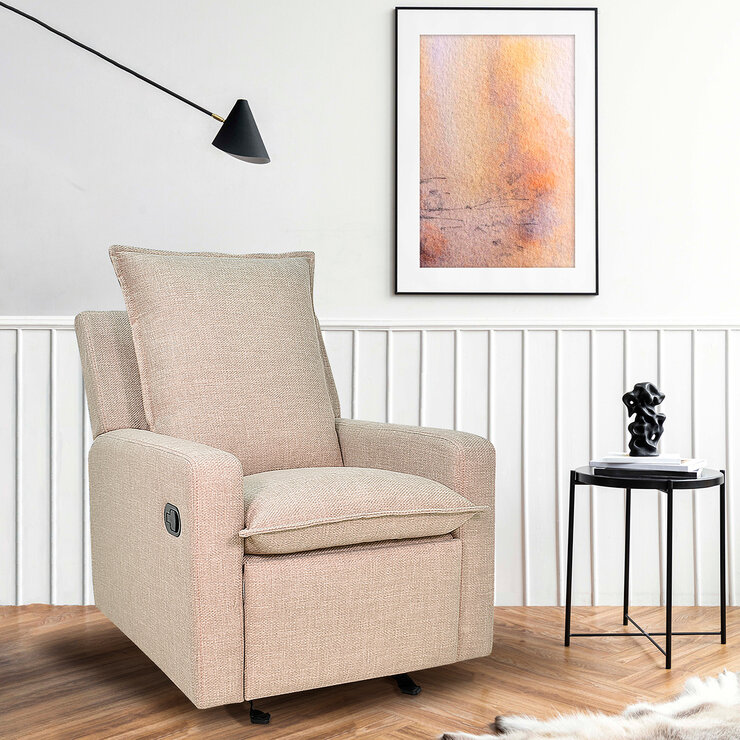 Violanti, Sillón Reclinable Mecedora, Color Beige — Imagen 1 de 4