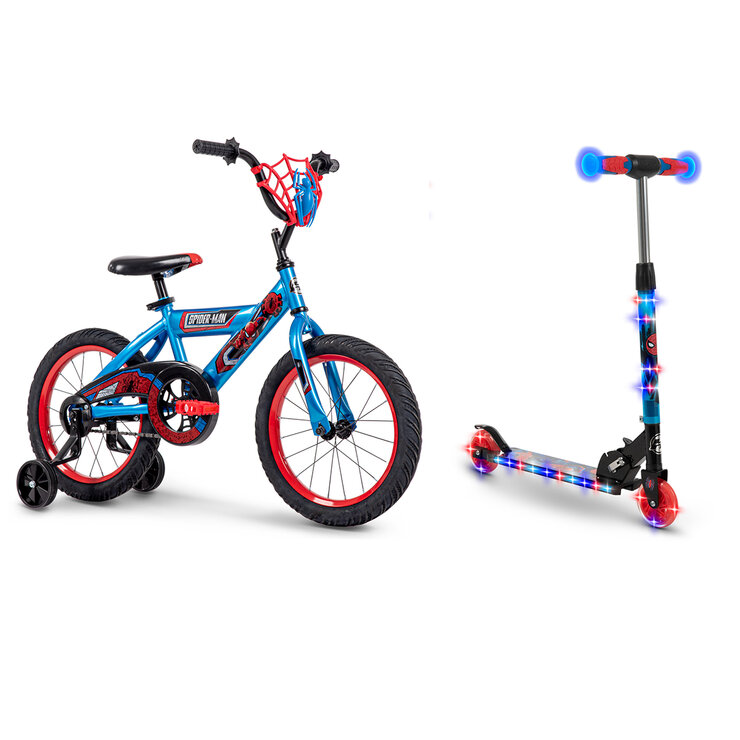 Bicicleta y Scooter Intantil R16 Huffy Spiderman Combo — Imagen 1 de 4
