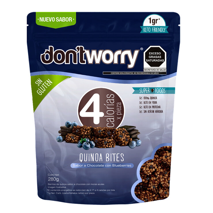 Don't Worry Quinoa Bites Sabor Chocolate con Blueberries sin Gluten 280 g — Imagen 1 de 2