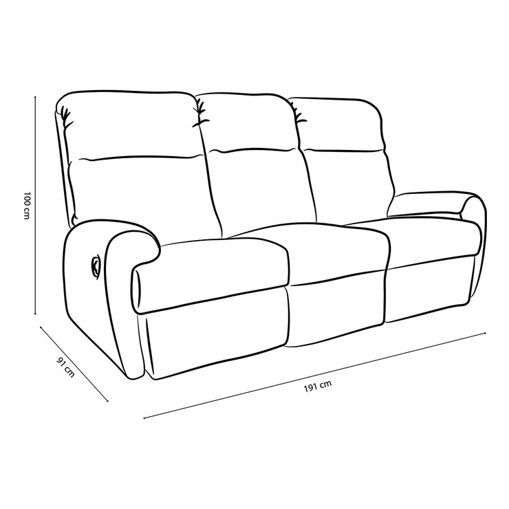 Violanti, Sofa de 3 Plazas y 2 Reclinables, Color Café — Imagen 4 de 4