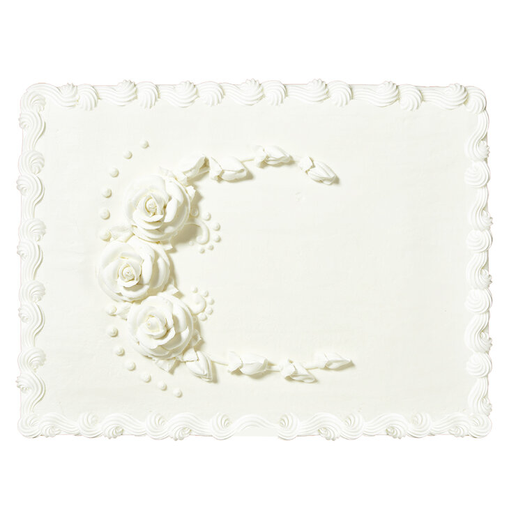 Kirkland Signature Media Plancha de Pastel con Decoración de Rosas Blancas — Imagen 1 de 3