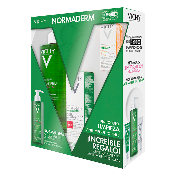 Kit Normaderm, Gel Limpiador Purificante 400ml +Gel Fluido Corrector Hidratante 30ml +Capital Soleil SPF 50+  3ml — Imagen 3 de 3