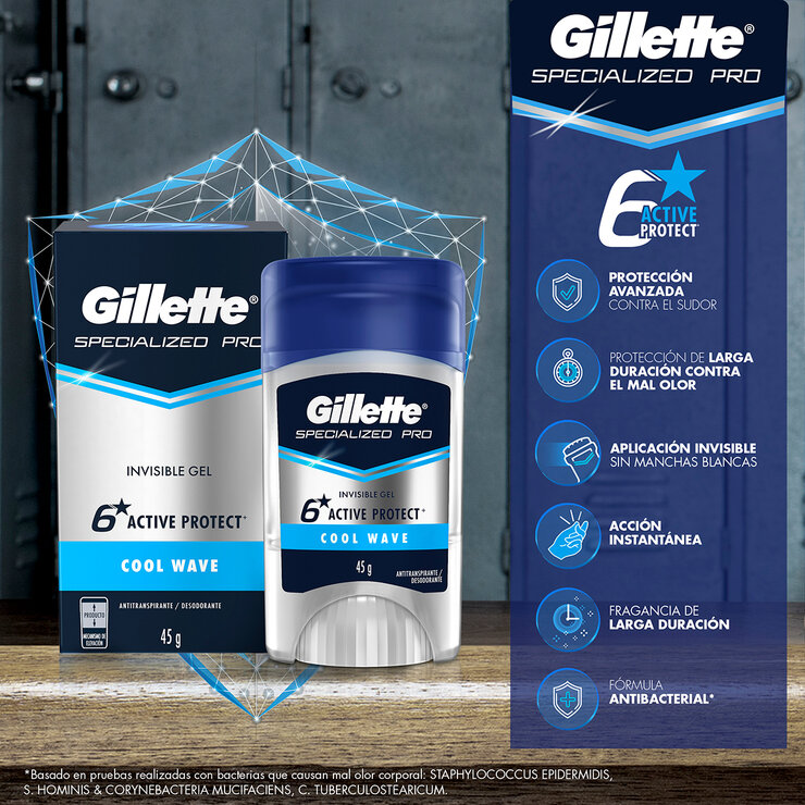 Gillette Antitranspirante en Gel Specialized Pro 3 pzas de 45 gr — Imagen 4 de 4