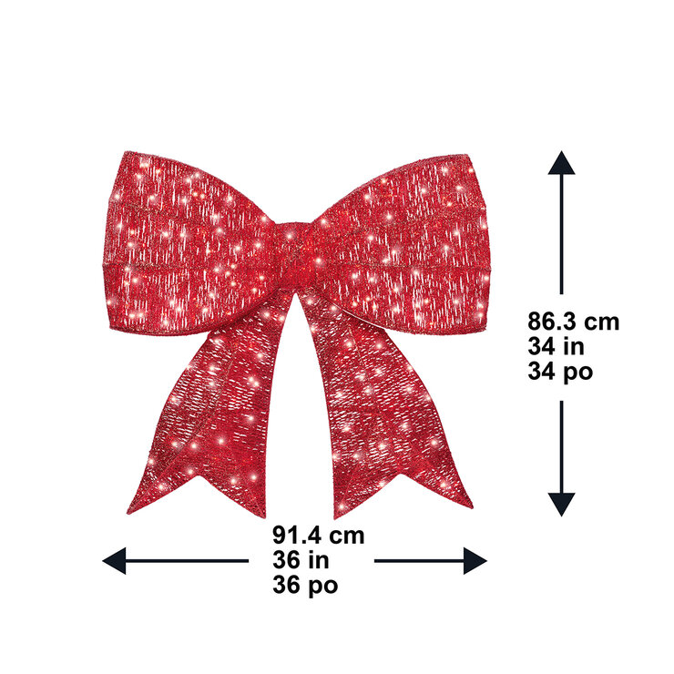 Moño Rojo Extra Grande con luces LED — Imagen 3 de 4