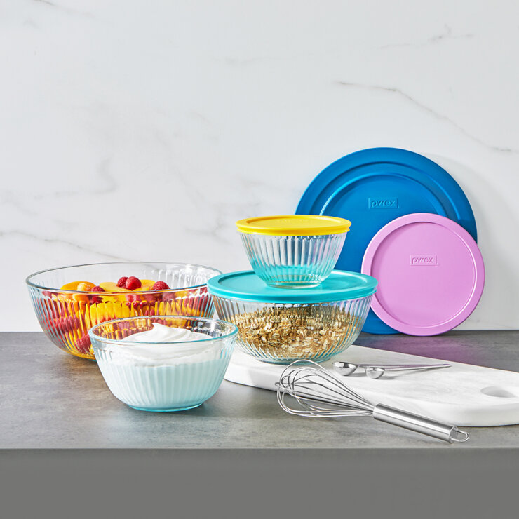 Pyrex Platos Hondos de Vidrio con Tapas 8 Piezas — Imagen 2 de 4
