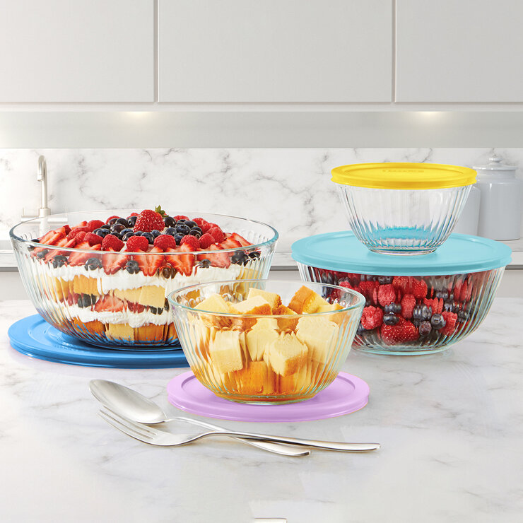Pyrex Platos Hondos de Vidrio con Tapas 8 Piezas — Imagen 3 de 4