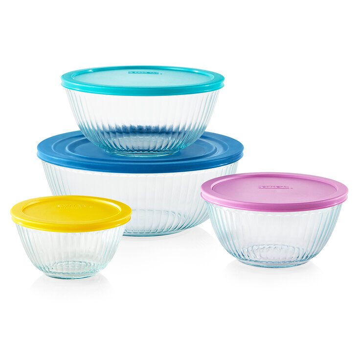 Pyrex Platos Hondos de Vidrio con Tapas 8 Piezas — Imagen 4 de 4