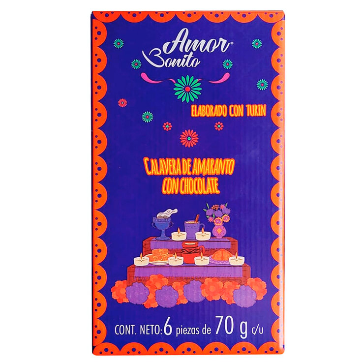Amor Bonito Calaveras de Amaranto con Chocolate 6 pzas de 70 g — Imagen 3 de 3