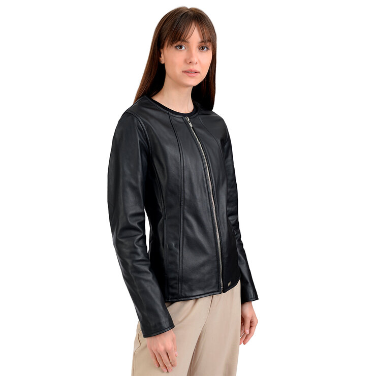 Nine West, Chaqueta de Piel para Dama, Color Café Oscuro, Varias Tallas — Imagen 1 de 3