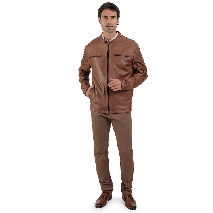 Perry Ellis, Chamarra de Piel para Caballero, Color Café, Varias Tallas — Imagen 2 de 2