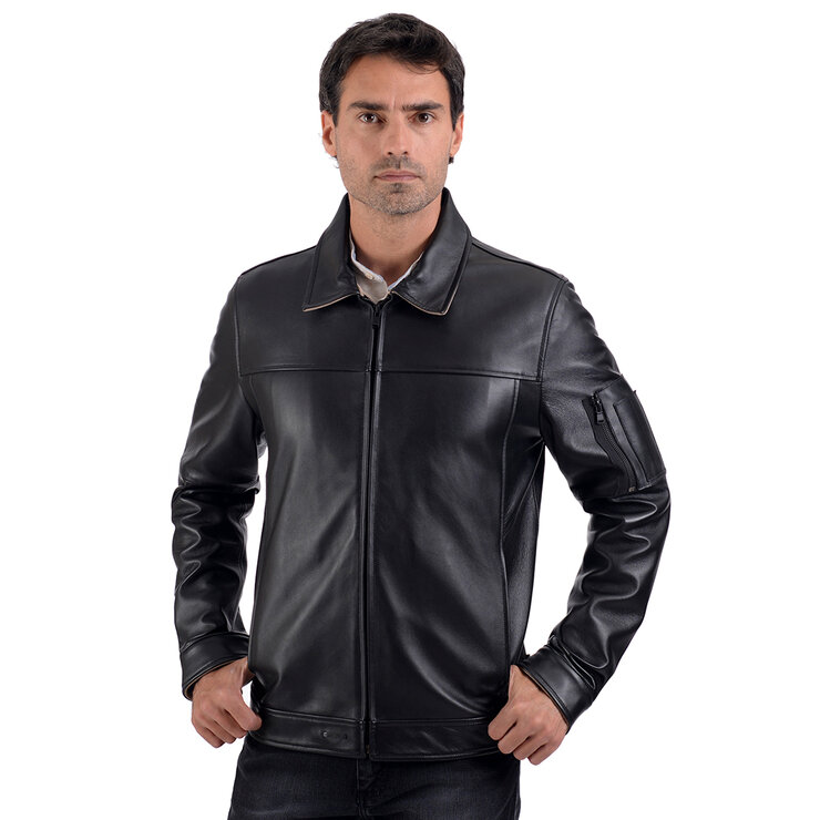 Perry Ellis, Chamarra de Piel para Caballero, Color Negro, Varias Tallas — Imagen 3 de 3
