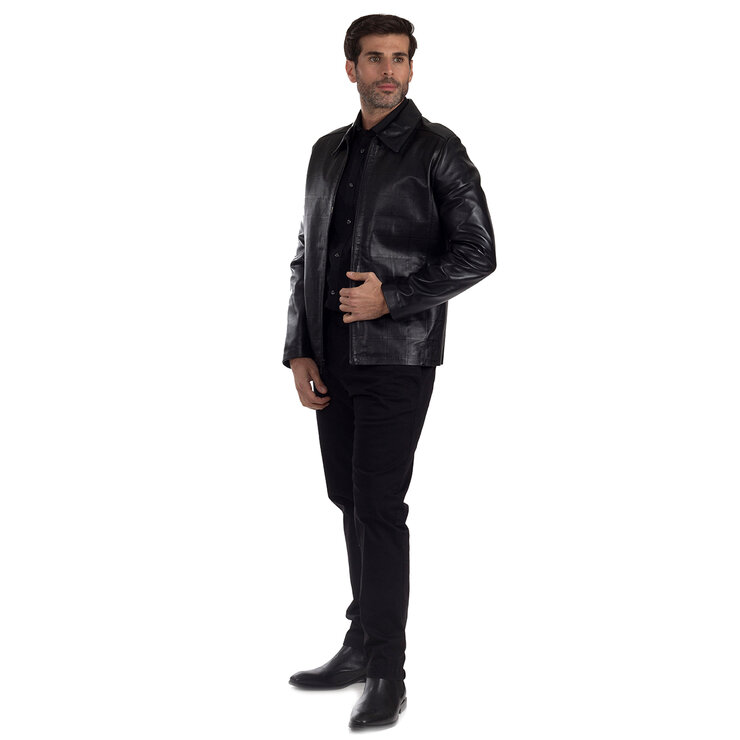 Perry Ellis, Chamara de Piel para Caballero, Color Negro — Imagen 1 de 2