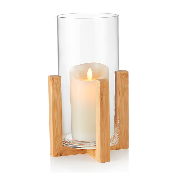 King Cystal Portavelas de Cristal y Base de Madera 2 piezas — Imagen 1 de 4