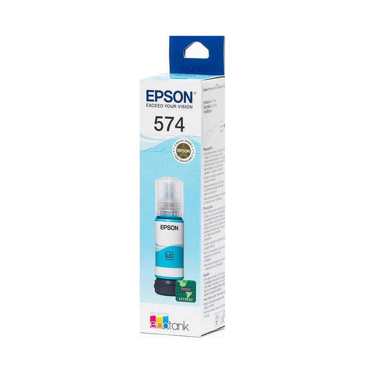 Epson Botella de Tinta Color Cian Claro T574 — Imagen 3 de 4