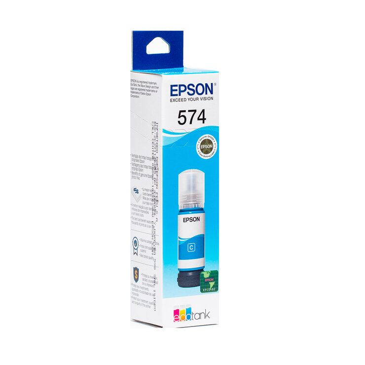 Epson Botella de Tinta Color Cian T574 — Imagen 2 de 4