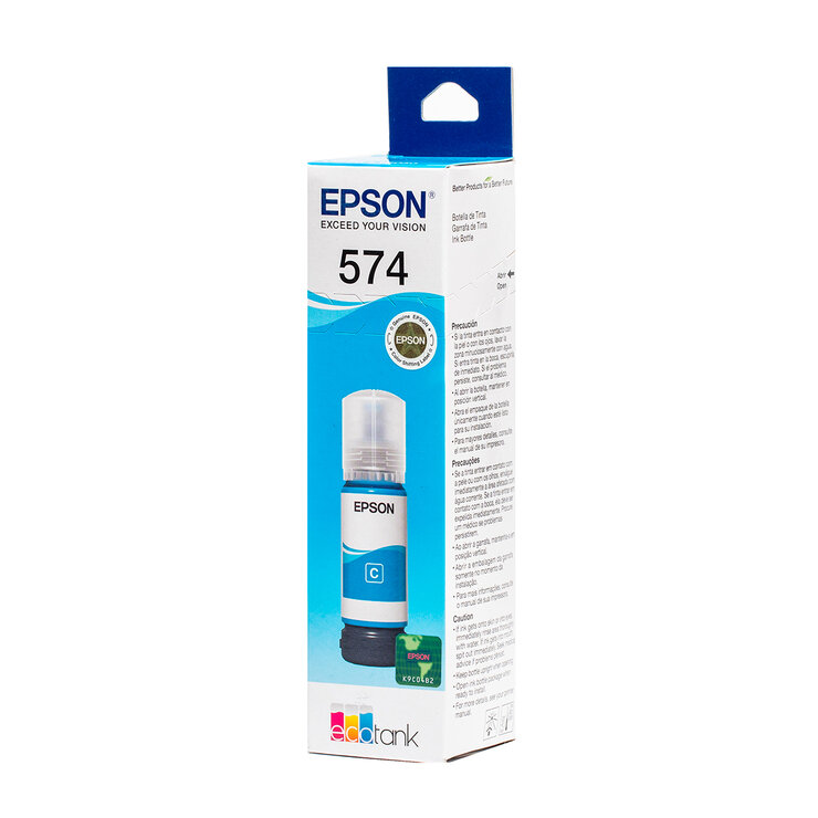 Epson Botella de Tinta Color Cian T574 — Imagen 3 de 4