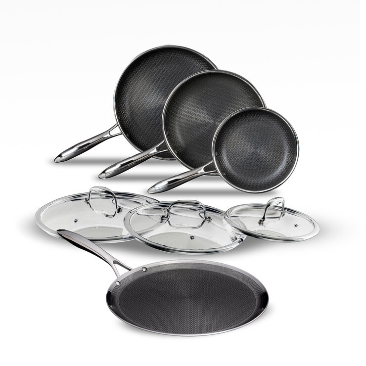 Hexclad, Batería de Cocina de 7 Piezas Con Comal