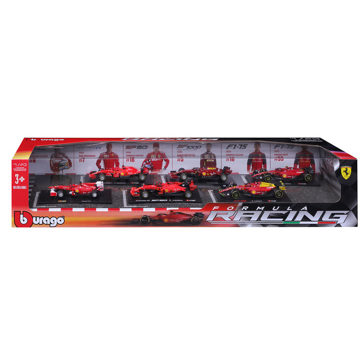 Bburago Set de 6 Autos F1 de Colección a Escala 1:43 Varios Modelos