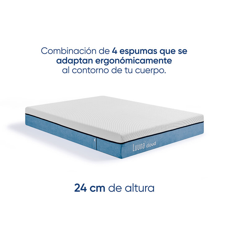 Luuna Cloud, Colchon Queen, Memory Foam — Imagen 3 de 4