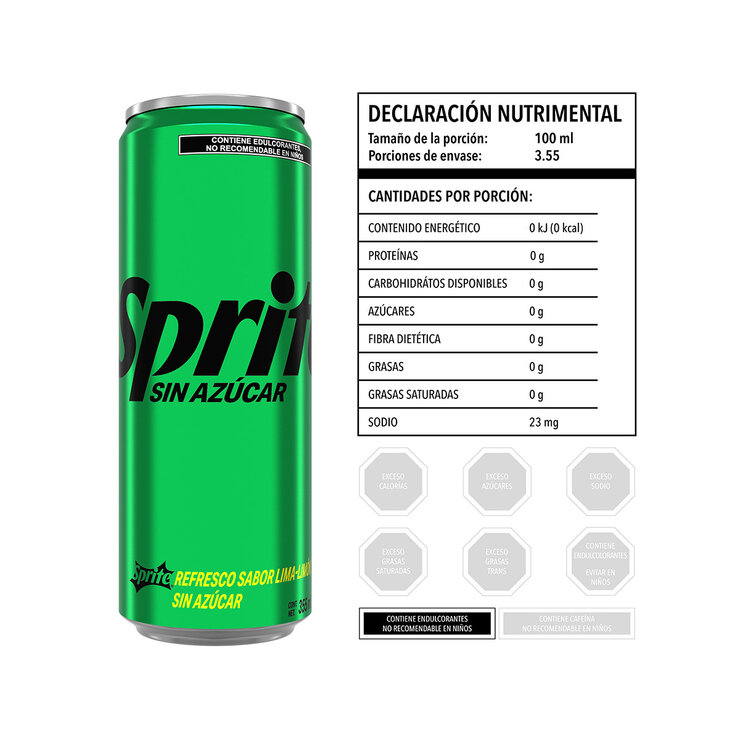 Sprite Sin Azúcar 12 pzas 355 ml — Imagen 2 de 3
