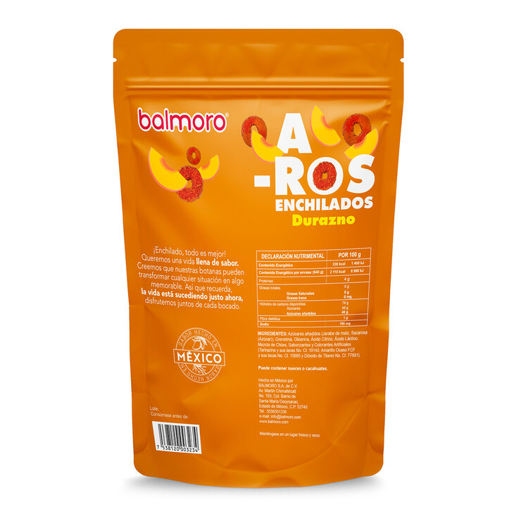 Balmoro Aros Enchilados Sabor Durazno 640 g — Imagen 2 de 3