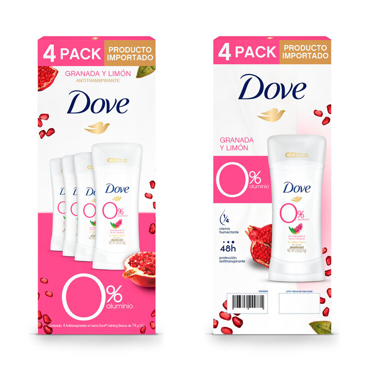 Dove Desodorante en Barra aroma Granada y Verbena 4 pzas de 74 gr — Imagen 4 de 4