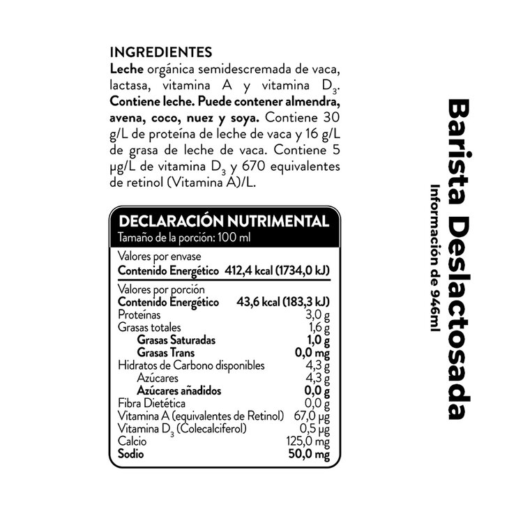 Bové Barista Leche Deslactosada 6 pzas de 946 ml — Imagen 2 de 3