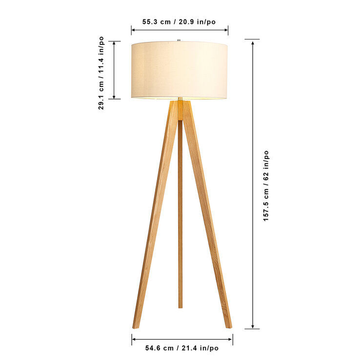 Luce Lumen, Lámpara de Piso Trípode de Madera — Imagen 2 de 4