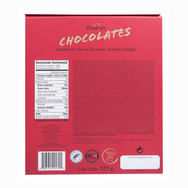 Gudrun Surtido de Finos Chocolates Belgas Rellenos 520 g — Imagen 2 de 2