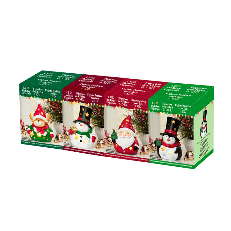 Set de 4 Figuras Festivas con Luz LED — Imagen 1 de 4