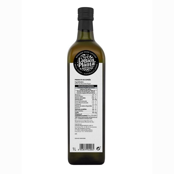 La Bien Planta Hojiblanca Aceite de Oliva Extra Virgen Español 1 l — Imagen 3 de 3