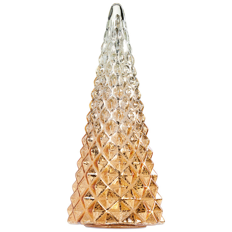Juego de 5 Árboles de Vidrio con Luz LED Dorados — Imagen 3 de 4