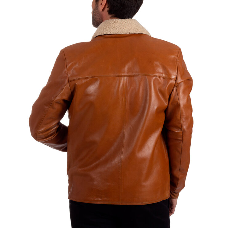 Perry Ellis, Chamarra de Piel para Caballero, Color Café Oscuro, Varias Tallas — Imagen 2 de 2