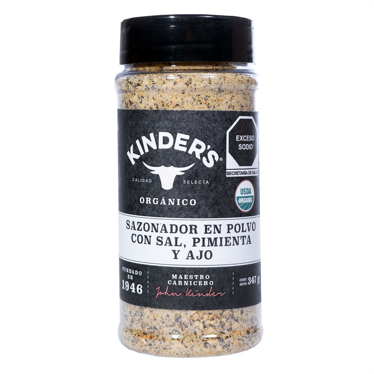 Kinder's Sazonador en Polvo con Sal, Pimienta y Ajo Orgánico 347 g — Imagen 1 de 2