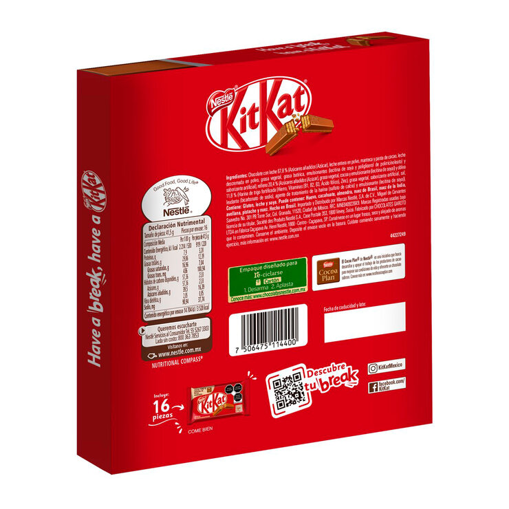 KitKat Chocolate 16 pzas 41.5 g  — Imagen 2 de 4