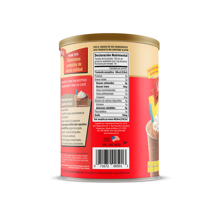 Caffe D´Vita Bebida en polvo Sabor Capuchino Moca 1.31 kg — Imagen 2 de 2